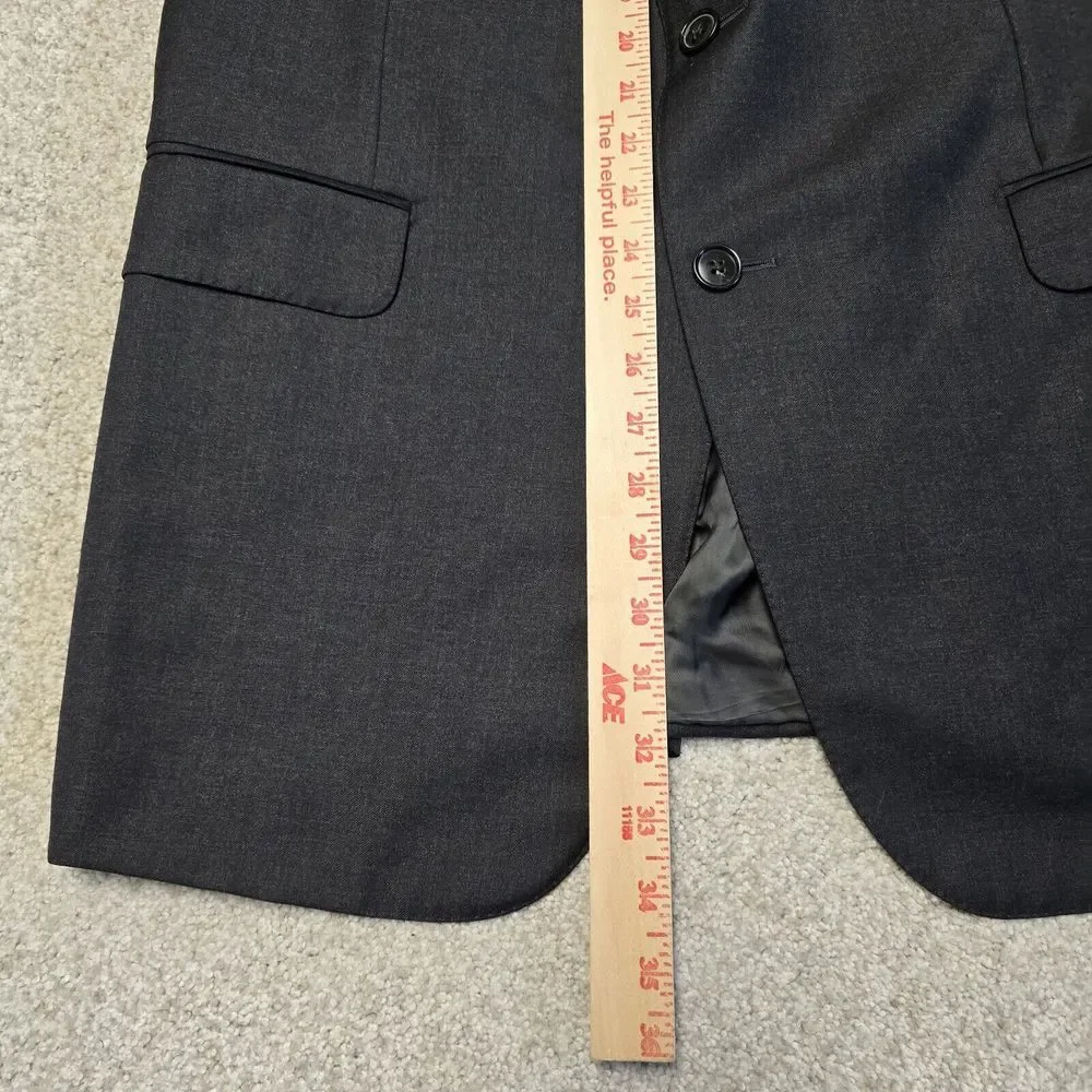 Ermenegildo Zegna Gray US 44L Switzerland Wool‎ Blazer Sport Coat Suit Jacket